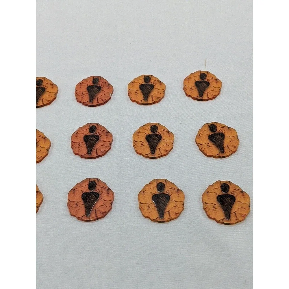Lot Of (12) Spirit Island Acrylic Orange Player 1 Turn Reminder Tokens
